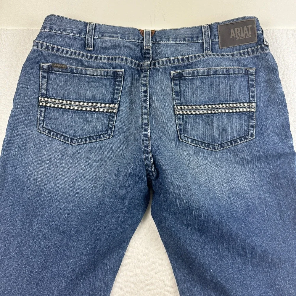 Ariat M2 Bootcut Jeans Mens 42x34 Blue Denim 5 Pockets High Rise Relaxed Fit